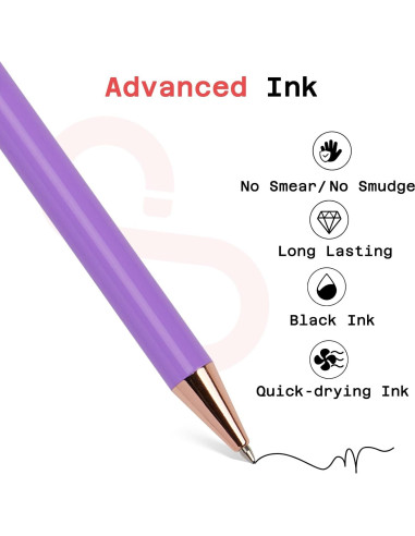 Bolígrafos de Lujo Sooetz, 4 Pcs, Acero Inoxidable, Tinta Negra 1.0mm