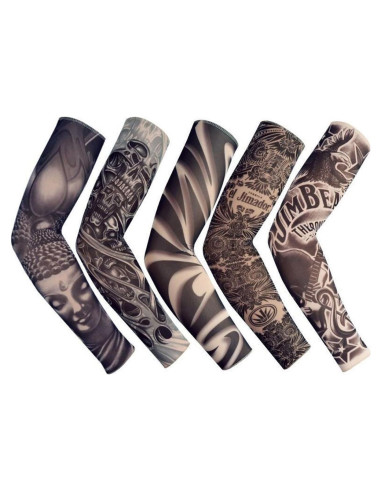 Conjunto de 5 Mangas de Tatuaje Falsas Unisex QIZHENG 46x7.5cm
