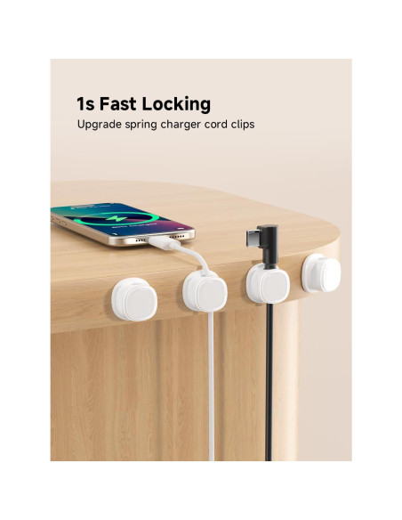 Organizador de Cables Funtin 9-Pack Blanco, Clips Adhesivos Organizador de Cables Funtin 9-Pack Blanco, Clips Adhesivos