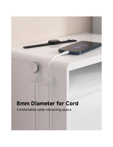 Organizador de Cables Funtin 9-Pack Blanco, Clips Adhesivos