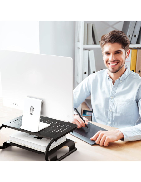 Soporte Elevador de Monitor WALI STT001B Metal Negro 20kg Soporte Elevador de Monitor WALI STT001B Metal Negro 20kg