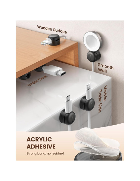 6 Pack Organizador de Cables Rotatable Lamicall 8mm 6 Pack Organizador de Cables Rotatable Lamicall 8mm