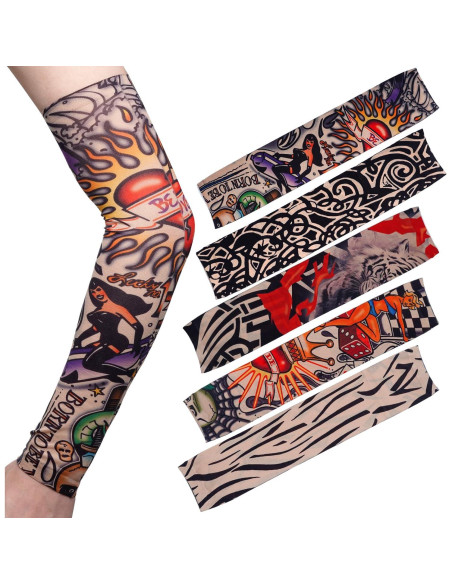 Mangas de Tatuaje Temporales HOVEOX 6 Piezas Unisex 38 cm Mangas de Tatuaje Temporales HOVEOX 6 Piezas Unisex 38 cm