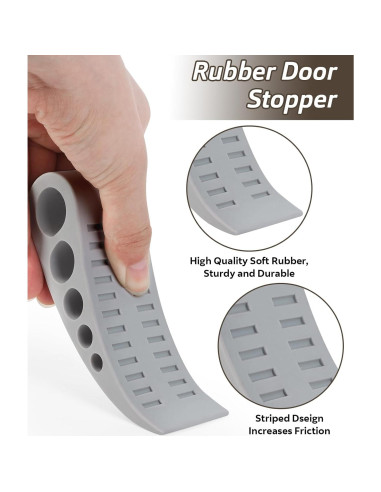 Paquete de 3 Topes de Puerta de Goma Optish - Gris