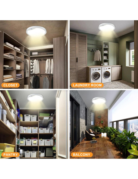 Paquete de 2 luces de techo LED 20W con sensor de movimiento Paquete de 2 luces de techo LED 20W con sensor de movimiento