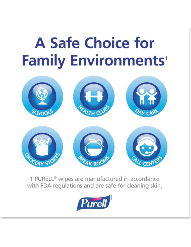 Toallitas Desinfectantes Purell, 40 Toallitas x 6 Envases