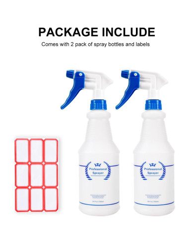 Botellas de Spray de Plástico 24 Oz - 2 Paquete ELEMSY