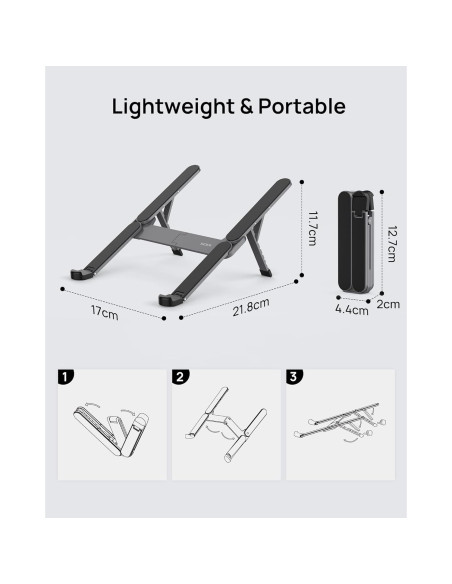 Soporte Plegable SODI para Laptop 10-16" Ergonómico Aluminio Soporte Plegable SODI para Laptop 10-16" Ergonómico Aluminio