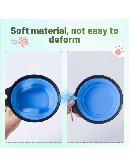 Cuencos Plegables para Perros SLSON 2Pack 380ml Verde y Azul Cuencos Plegables para Perros SLSON 2Pack 380ml Verde y Azul