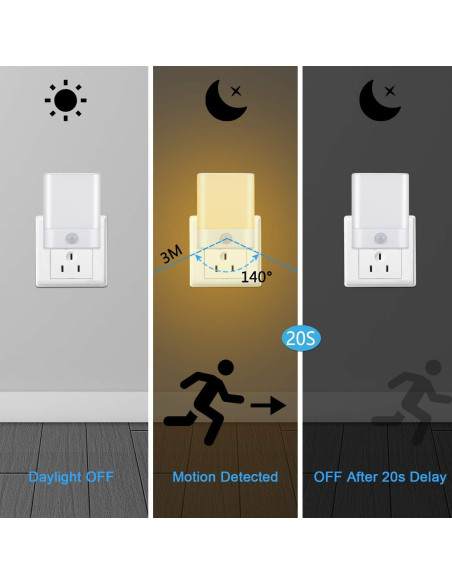 Luz Nocturna LED con Sensor de Movimiento Feimixuan 1 Paquete Luz Nocturna LED con Sensor de Movimiento Feimixuan 1 Paquete