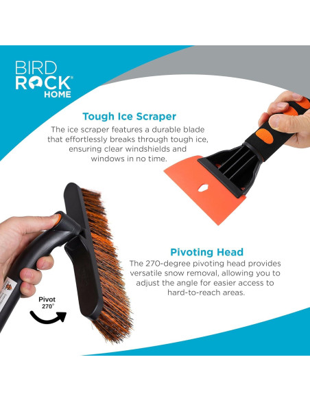 Cepillo para Nieve Extensible BIRDROCK HOME 127 cm con Raspador Cepillo para Nieve Extensible BIRDROCK HOME 127 cm con Raspador