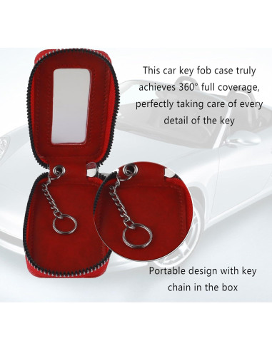 Funda de Llave de Coche Turcee de Cuero PU Universal Rojo