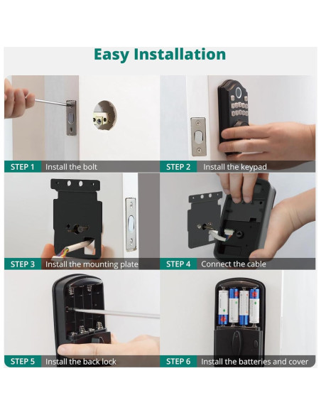 Cerradura Inteligente Biométrica AkaGear DS10 con Manija - Huella Dactilar y Teclado Cerradura Inteligente Biométrica AkaGear DS10 con Manija - Huella Dactilar y Teclado