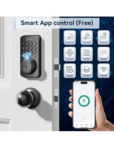 Cerradura Inteligente Ulecoce U68 con WiFi y Huella Digital