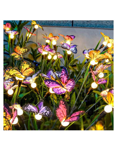 Luces de Jardín Solar TONULAX - Mariposas Móviles 2 Paquete