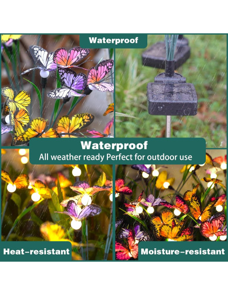 Luces de Jardín Solar TONULAX - Mariposas Móviles 2 Paquete Luces de Jardín Solar TONULAX - Mariposas Móviles 2 Paquete