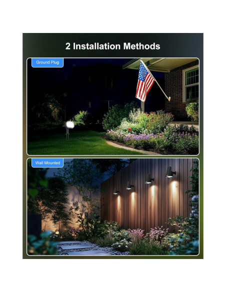 Luces Solares de Spot Brightown 4 Pack 58 LED IP67 2-en-1 Luces Solares de Spot Brightown 4 Pack 58 LED IP67 2-en-1