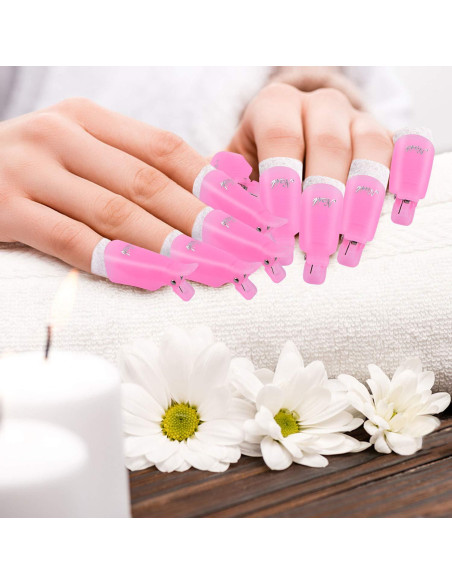 Kit Quitaesmalte Gel MORGLES Rosa con 10 Clips y 300 Discos Kit Quitaesmalte Gel MORGLES Rosa con 10 Clips y 300 Discos