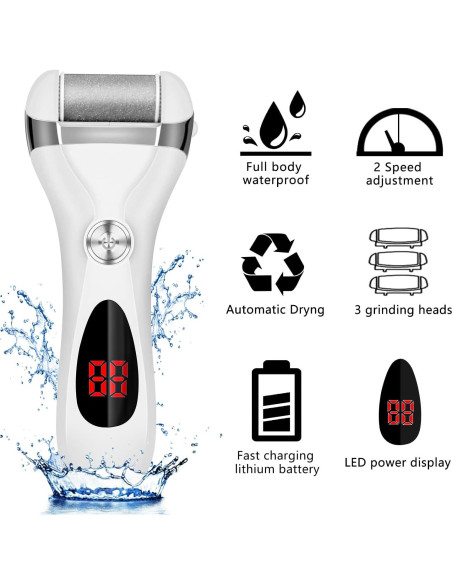 Removedor de Callos Eléctrico Elmchee con 3 Cabezas y Pantalla LED Removedor de Callos Eléctrico Elmchee con 3 Cabezas y Pantalla LED