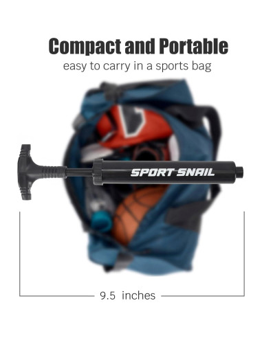 Bomba de Pelotas Sport Snail - Inflador Manual Compacto