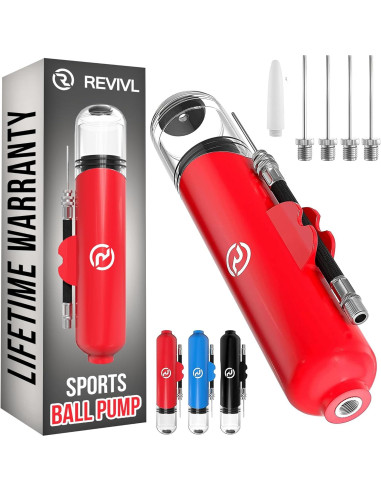 Bomba Manual para Pelotas REVIVL - 5 Agujas - Inflado Rápido