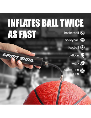 Bomba de Pelotas Sport Snail - Inflador Manual Compacto