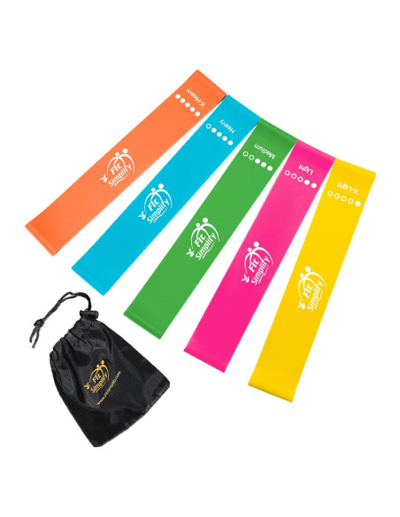 Bandas de Ejercicio de Resistencia Fit Simplify 5 Piezas 25.4 cm Bandas de Ejercicio de Resistencia Fit Simplify 5 Piezas 25.4 cm