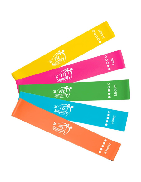 Bandas de Ejercicio de Resistencia Fit Simplify 5 Piezas 25.4 cm Bandas de Ejercicio de Resistencia Fit Simplify 5 Piezas 25.4 cm