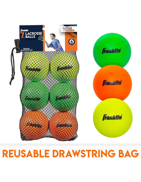 Pelotas de Lacrosse Franklin Sports - Paquete de 6 para Niños Pelotas de Lacrosse Franklin Sports - Paquete de 6 para Niños