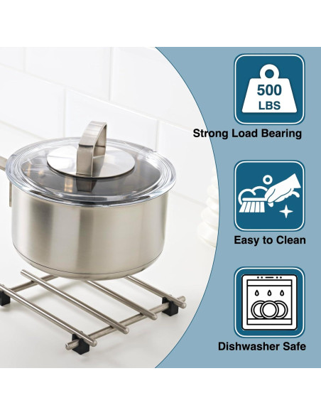 Soporte de Acero Inoxidable JEEATCN para Platos Calientes - 4 Pcs Soporte de Acero Inoxidable JEEATCN para Platos Calientes - 4 Pcs