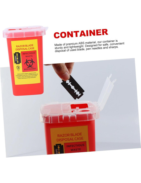 Contenedor de Desechos Cortantes Hemoton Rojo 5pcs 15.4x9.5cm Contenedor de Desechos Cortantes Hemoton Rojo 5pcs 15.4x9.5cm