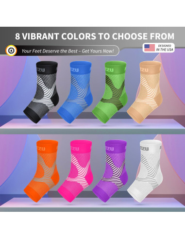 Calcetines de compresión Blitzu para tobillo y pie negro L-XL