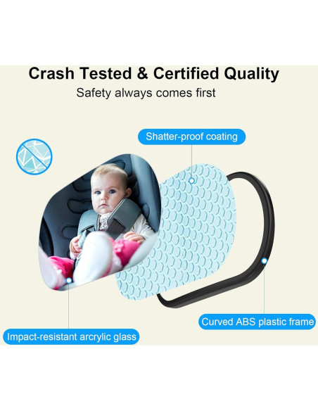 Espejo de Coche para Bebés BOEYOS BM100 Negro 360 Ajustable Espejo de Coche para Bebés BOEYOS BM100 Negro 360 Ajustable