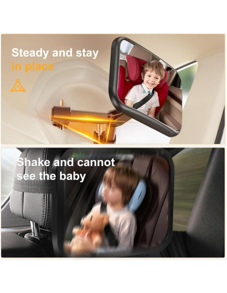 Espejo de Coche para Bebé YOVKOK - Convexo, 360 Ajustable Espejo de Coche para Bebé YOVKOK - Convexo, 360 Ajustable