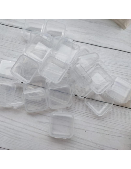 20 Cajas de Joyería Mini Transparentes Honkenda 3.48x3.48 cm 20 Cajas de Joyería Mini Transparentes Honkenda 3.48x3.48 cm