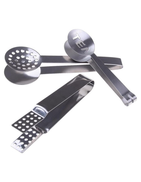 3 Pinzas de Acero Inoxidable Haishell para Té 15.5cm 3 Pinzas de Acero Inoxidable Haishell para Té 15.5cm