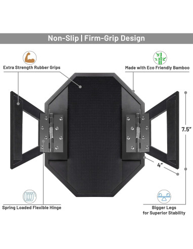 Mesa de Brazo de Sofá Shamrock Home Trayble 33x27.4cm Negro