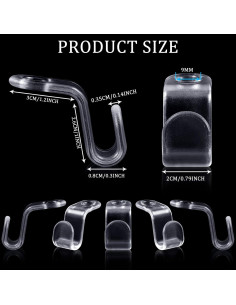 Ganchos Conectores de Perchas Jetec 48 Piezas Transparentes 2