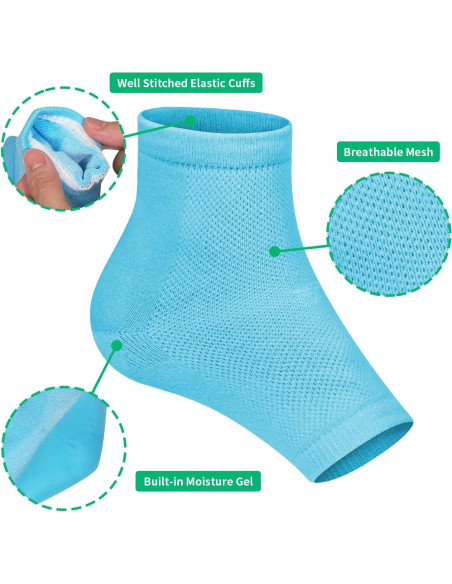 Calcetines Hidratantes Ohtomber para Talones Agrietados - 5 Pares Calcetines Hidratantes Ohtomber para Talones Agrietados - 5 Pares