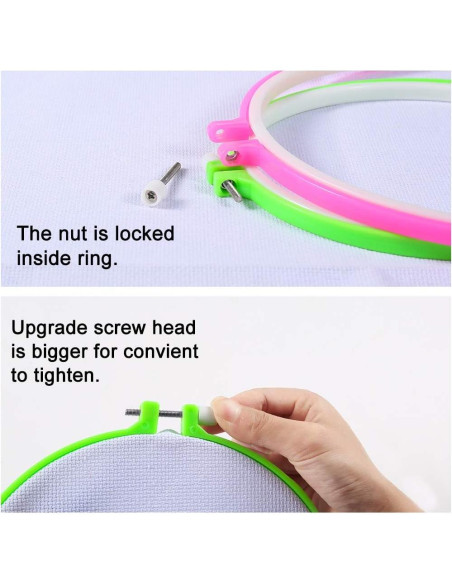 Juego de Aros de Bordado Caydo 6 Piezas 8.6 a 26 cm Multicolor