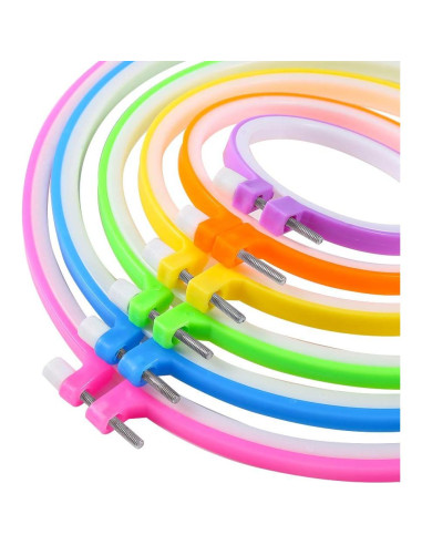Juego de Aros de Bordado Caydo 6 Piezas 8.6 a 26 cm Multicolor