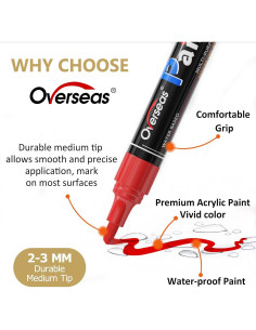 Marcadores Acrílicos Permanentes Overseas - 2 Unidades Negros 2