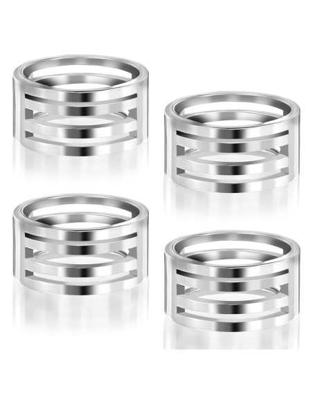 4 Abridores de Anillos de Salto Xinjoduz Acero Inoxidable Plata 4 Abridores de Anillos de Salto Xinjoduz Acero Inoxidable Plata