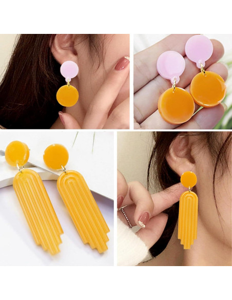 Moldes de Aretes de Resina ZQYSING 4 Piezas Silicona Moldes de Aretes de Resina ZQYSING 4 Piezas Silicona