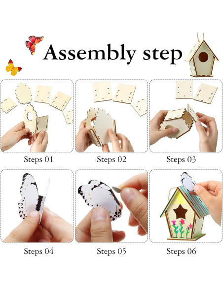 Kit de Casa de Pájaros de Madera DIY Outus 24 Piezas Vintage Kit de Casa de Pájaros de Madera DIY Outus 24 Piezas Vintage