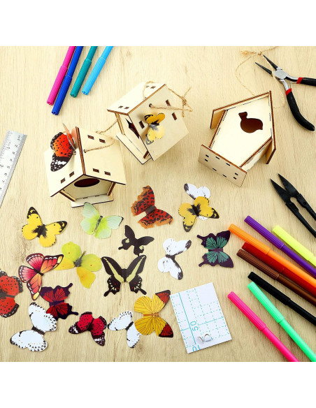 Kit de Casa de Pájaros de Madera DIY Outus 24 Piezas Vintage Kit de Casa de Pájaros de Madera DIY Outus 24 Piezas Vintage