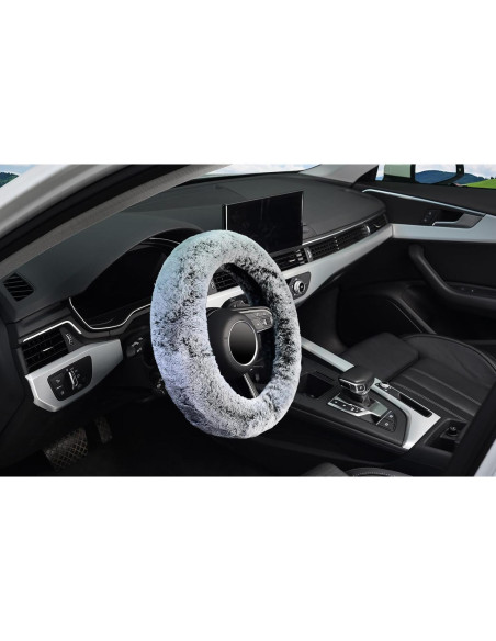 Cubierta de Volante KAFEEK Microfibra Suave 15" Negro Frío Cubierta de Volante KAFEEK Microfibra Suave 15" Negro Frío