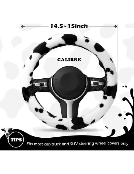 Juego de Fundas de Volante BubabyZZ 3 Piezas Diseño Vaca 38 cm Juego de Fundas de Volante BubabyZZ 3 Piezas Diseño Vaca 38 cm