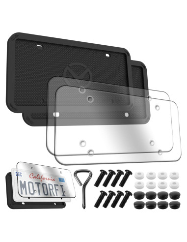 Marcos de Placas de Licencia MotorFi con Cubiertas - 2 Pcs