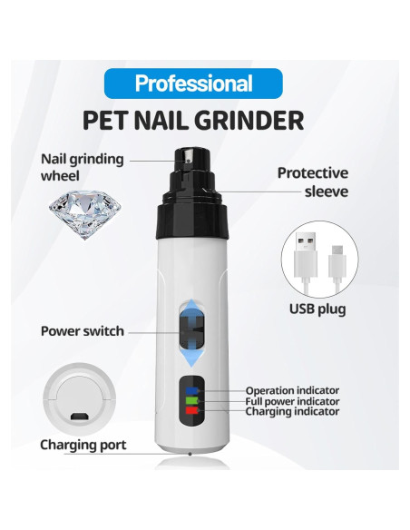 Molinillo de Uñas Silent Groom Pro para Perros Recargable USB Molinillo de Uñas Silent Groom Pro para Perros Recargable USB
